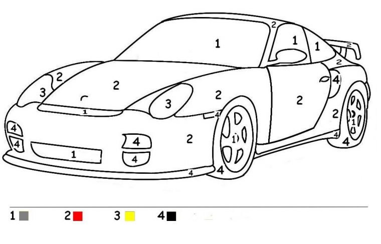 Coloriage Voiture De Course  Раскраска По Цифрам intérieur Dessin Voiture De Course