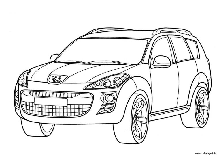 Coloriage Voiture Peugeot 9 Dessin Voiture À Imprimer intérieur Coloriage De Marque Page