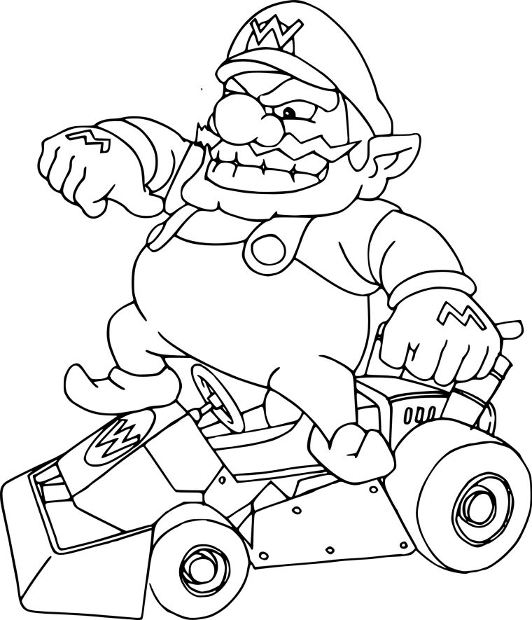 Coloriage Wario Mario Kart À Imprimer tout Dessin A Imprimer Mario