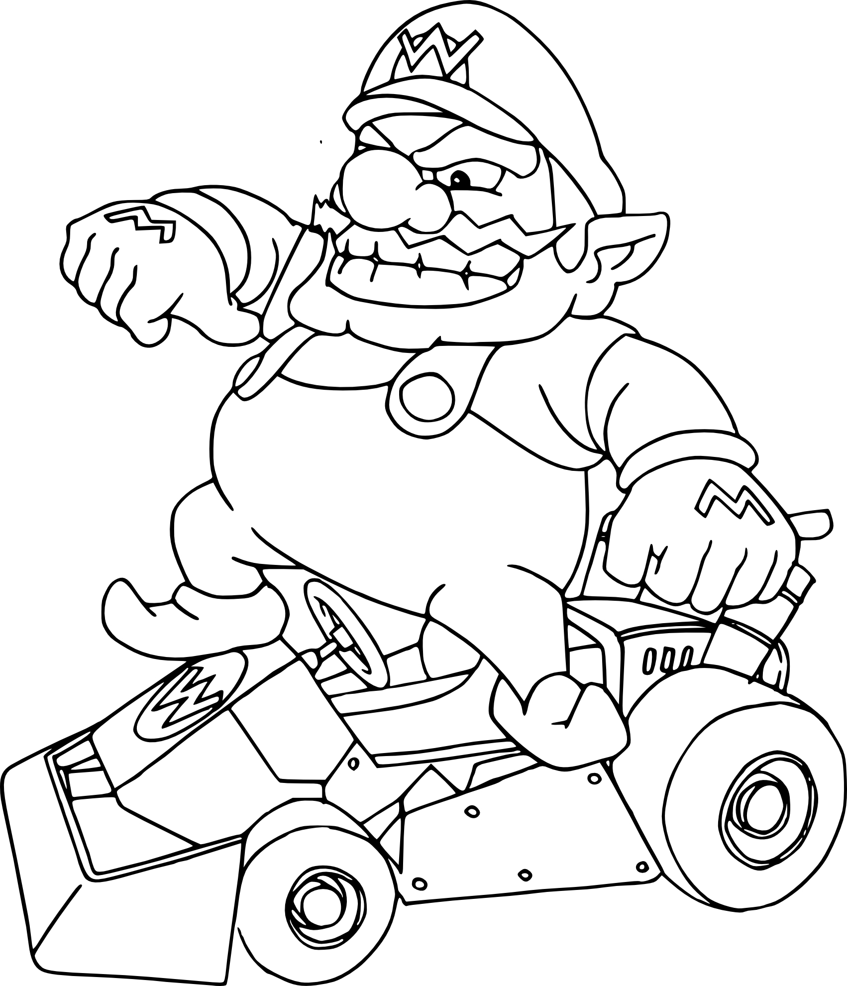 Coloriage Wario Mario Kart À Imprimer tout Dessin A Imprimer Mario 