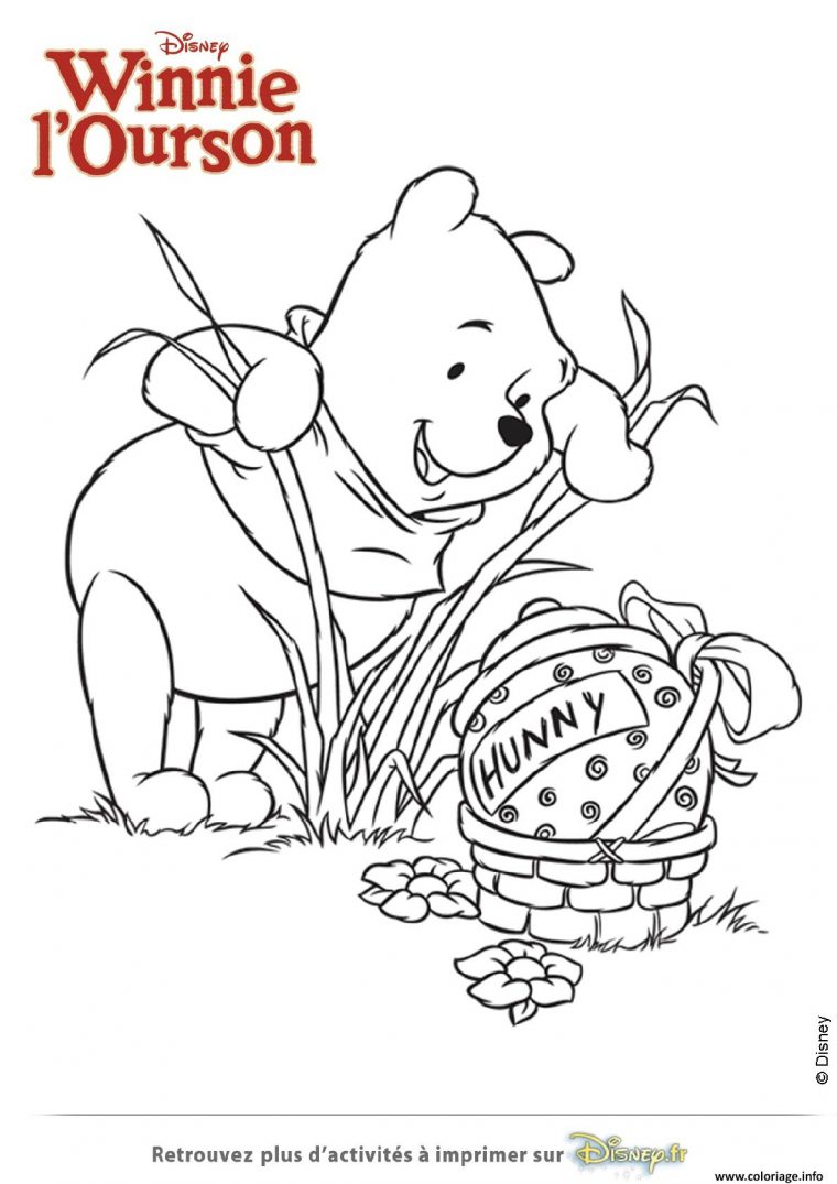 Coloriage Winnie Ourson Trouve Un Gros Oeuf Dessin Winnie tout Coloriage Winnie