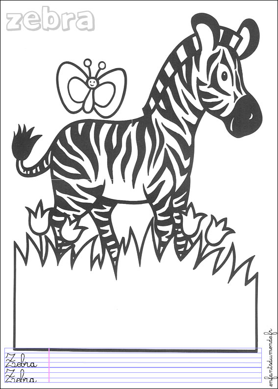 Coloriage Zebre 1 .:. Coloriages Animaux De La Jungle En destiné Coloriage Zebre 