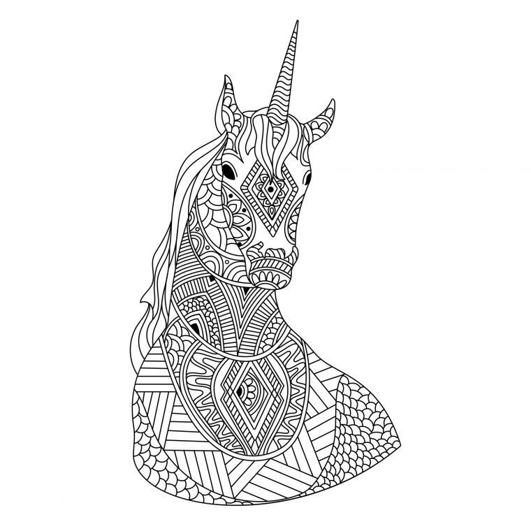 Coloriage Zen De Licorne À Imprimer avec Dessin De Coloriage