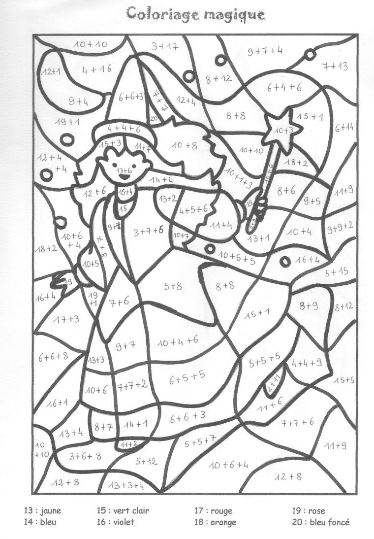 Coloriage204: Coloriage Magique Additions Cp avec Coloriages Cp