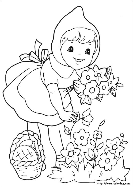 Coloriage204: Le Petit Chaperon Rouge Coloriage tout Dessin Du Chaperon Rouge 