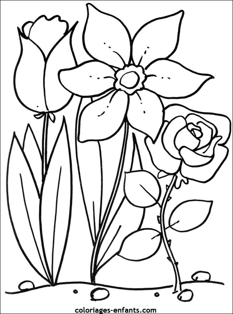 Coloriages À Imprimer : Fleurs, Numéro : 459287 encequiconcerne Fleur À Colorier