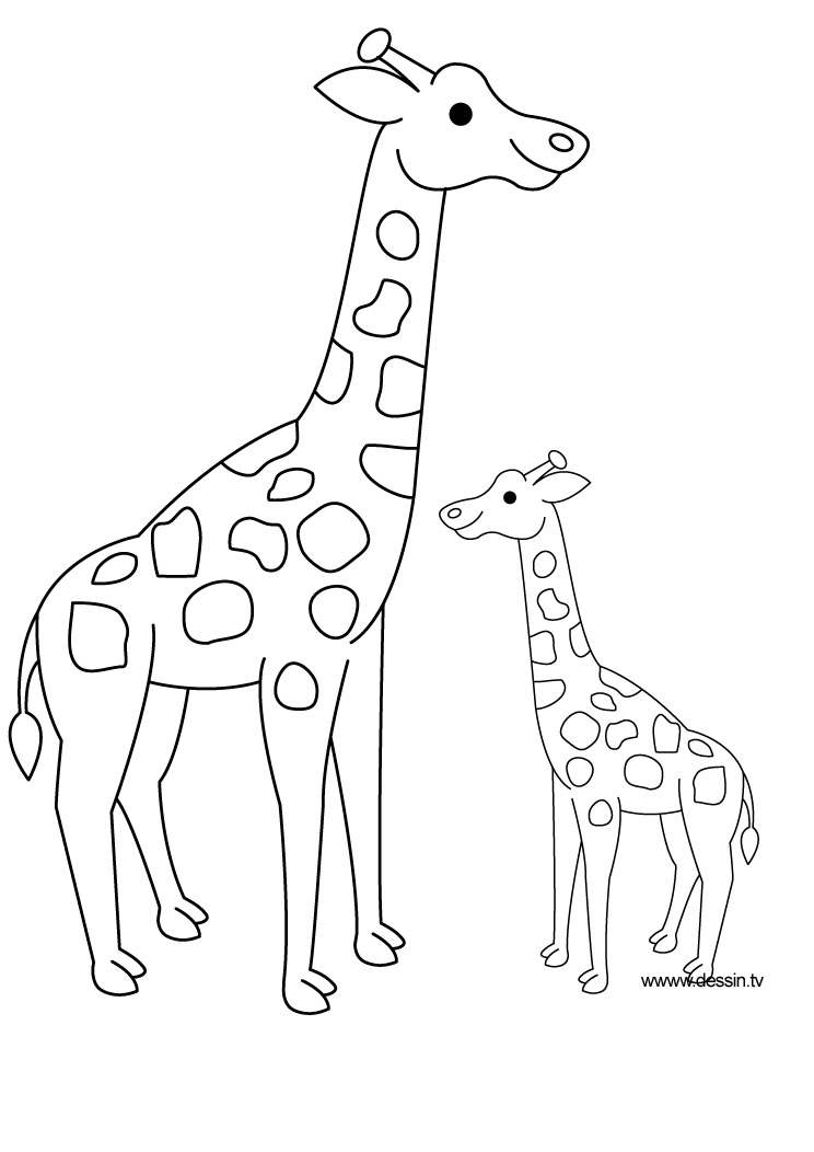 Coloriages À Imprimer : Girafe, Numéro : 754220 dedans Dessin Animaux À Colorier 