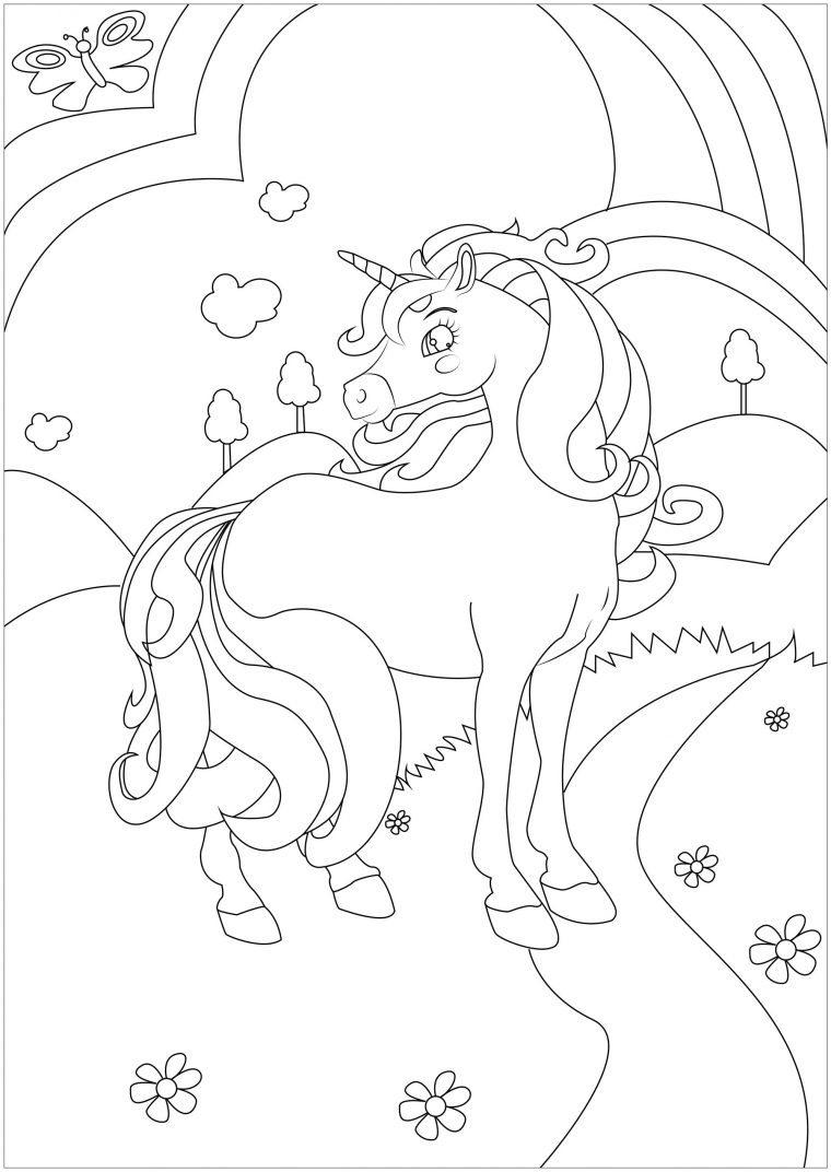 Coloriages À Imprimer : Licorne, Numéro : D52B6E1F pour Licorne A Dessiner