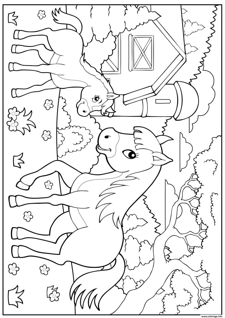 Coloriages À Imprimer : Poney, Numéro : B4B47F0D à Coloriage Forêt À Imprimer