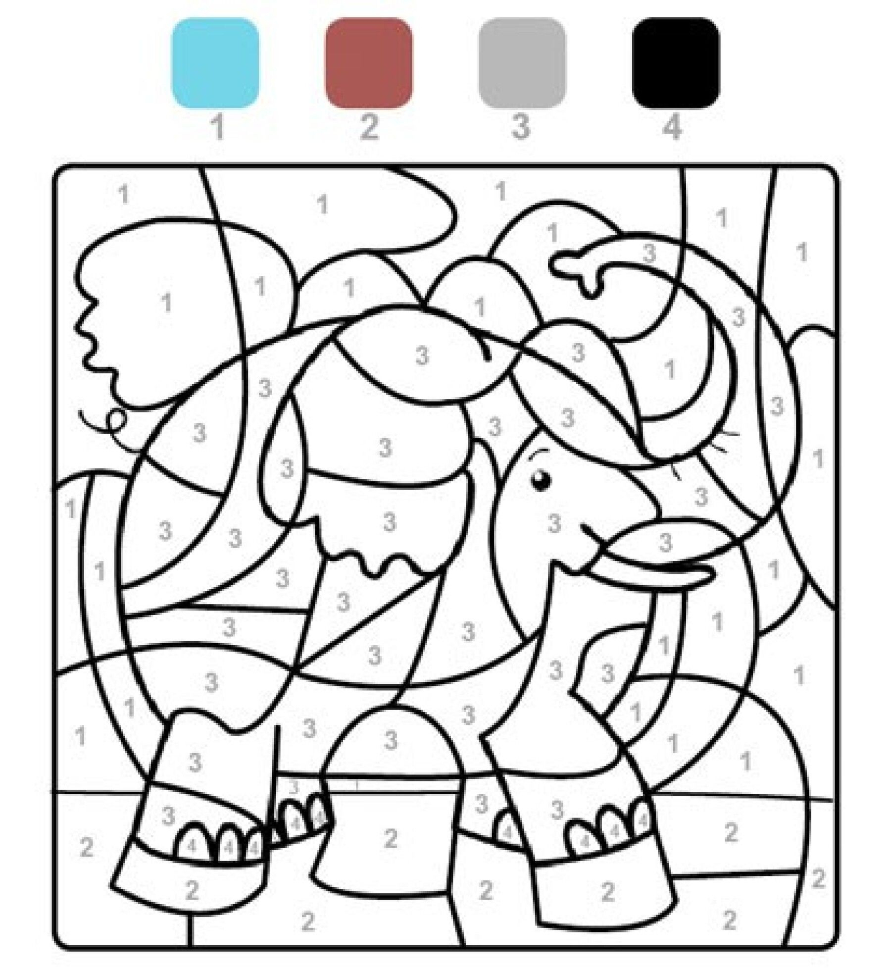 Coloriages Animaux Sauvages : Coloriage Magique Éléphant dedans Jeu Coloriage Magique 