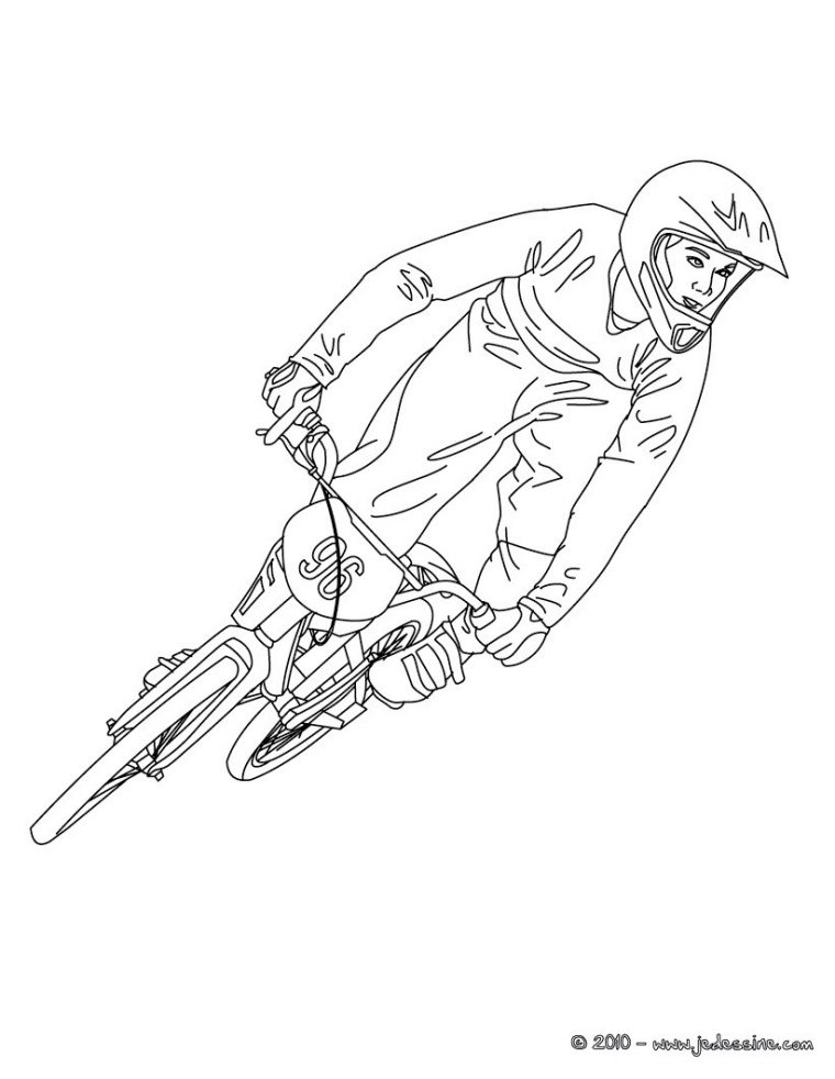 Coloriages Biker Qui Saute En Vélo Bicross À Colorier – Fr concernant Coloriage Vtt