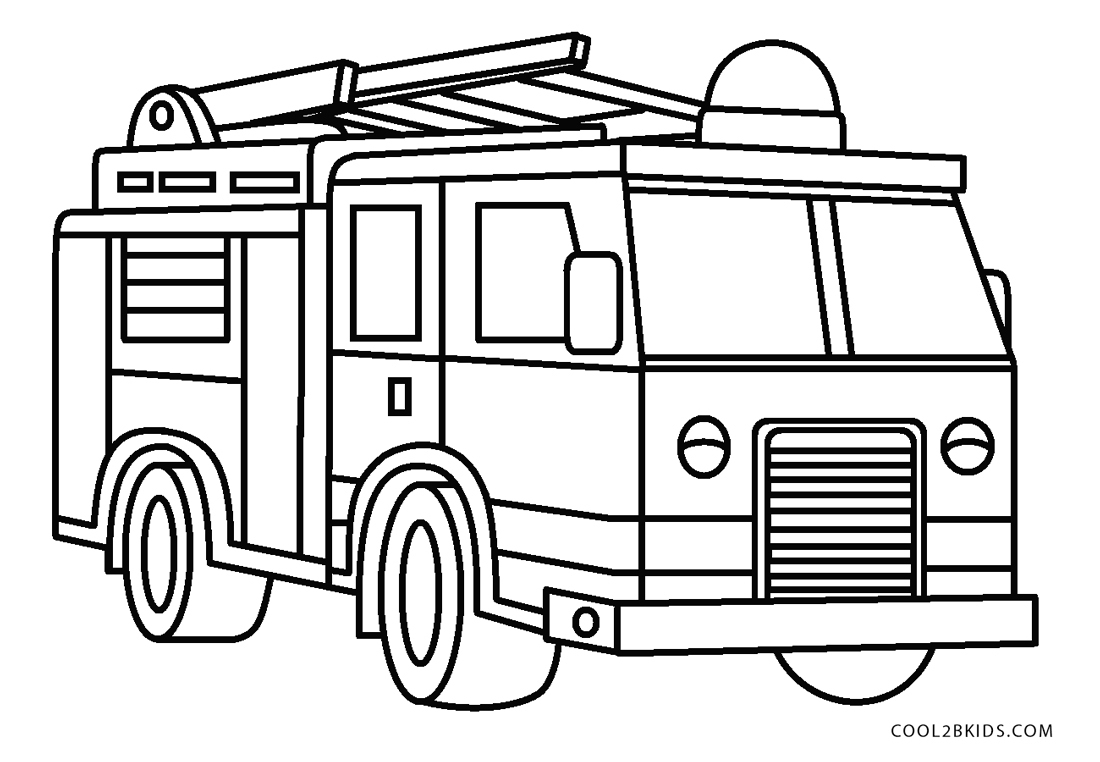 Coloriages - Camion De Pompier - Coloriages Gratuits À dedans Camion Gratuit
