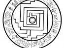 Coloriages Coloriage D'Un Mandala Aztèque - Fr.hellokids destiné Dessin Azteque