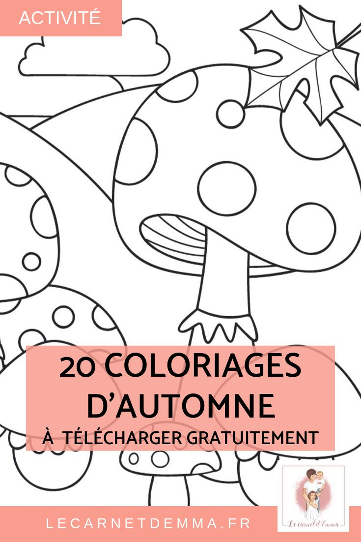 Coloriages D'Automne - Le Carnet D'Emma  Coloriage concernant Coloriage D Automne