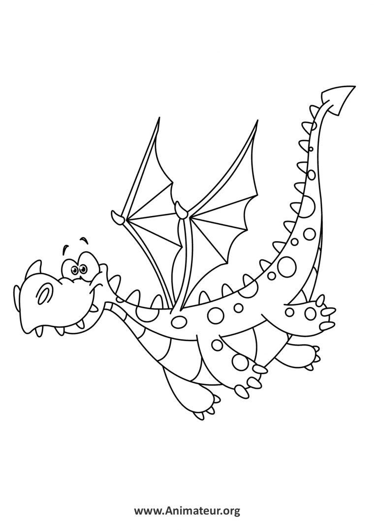 Coloriages De Dragons dedans Dessin Un Dragon