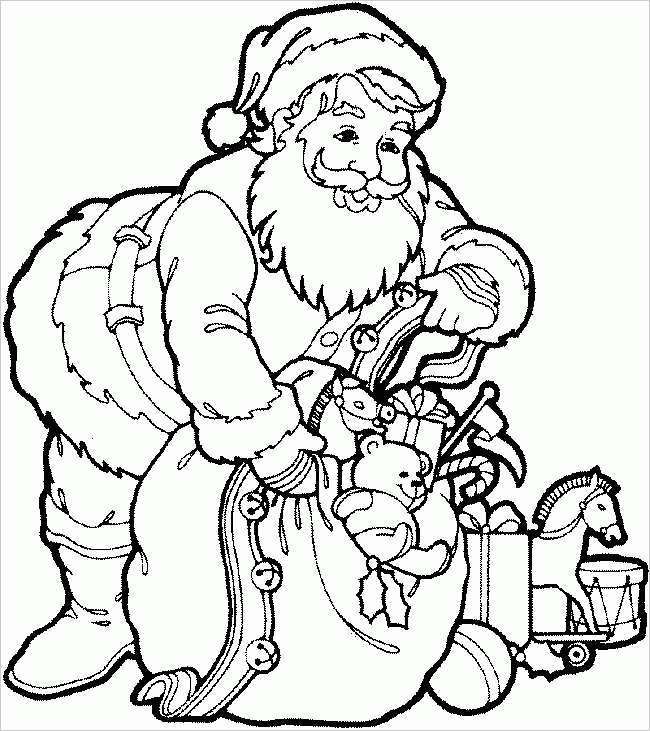 Coloriages De Noël (Père Noël, Elfes, Rennes, Lutins…) pour Coloriage De Père Noël 