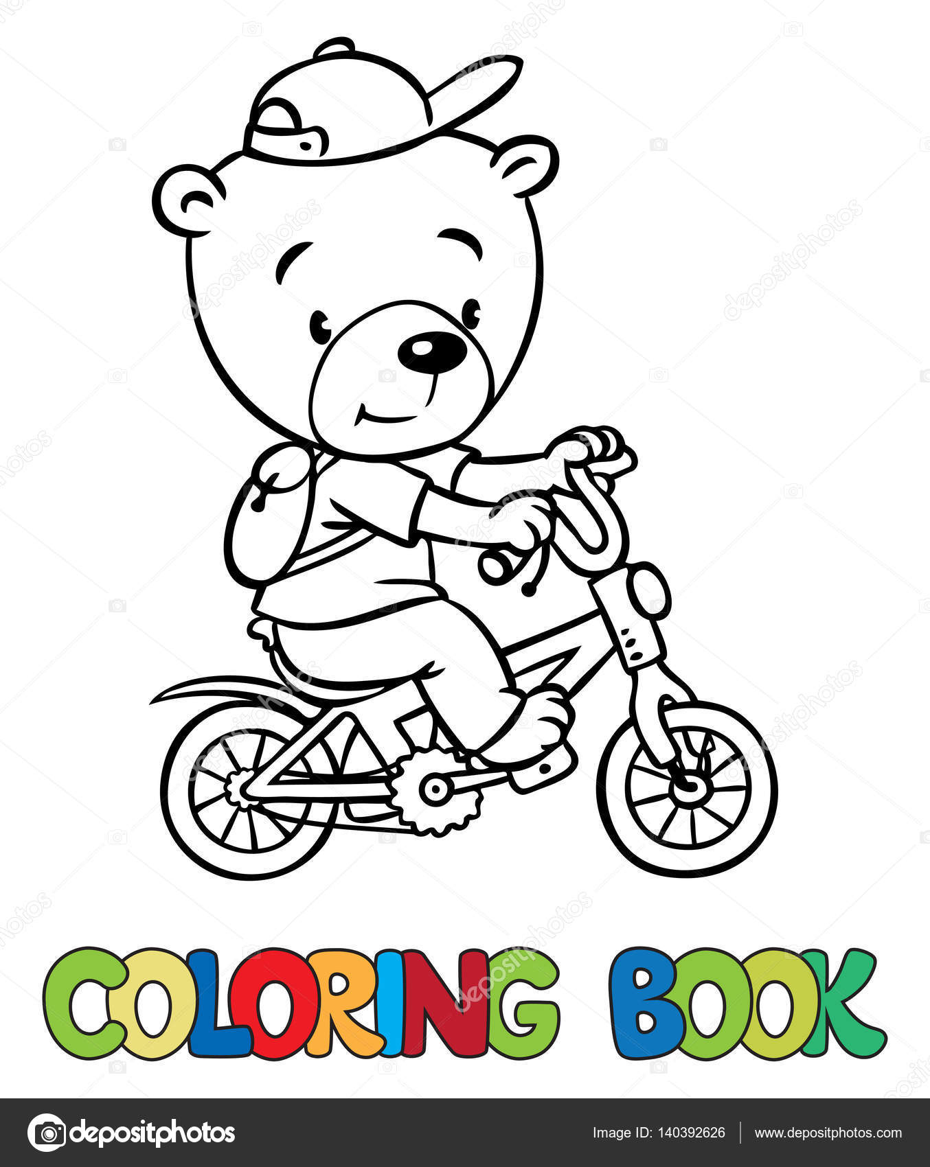 Coloriages De Petit Ours Drôle Sur Vélo — Image encequiconcerne Coloriage De Ours