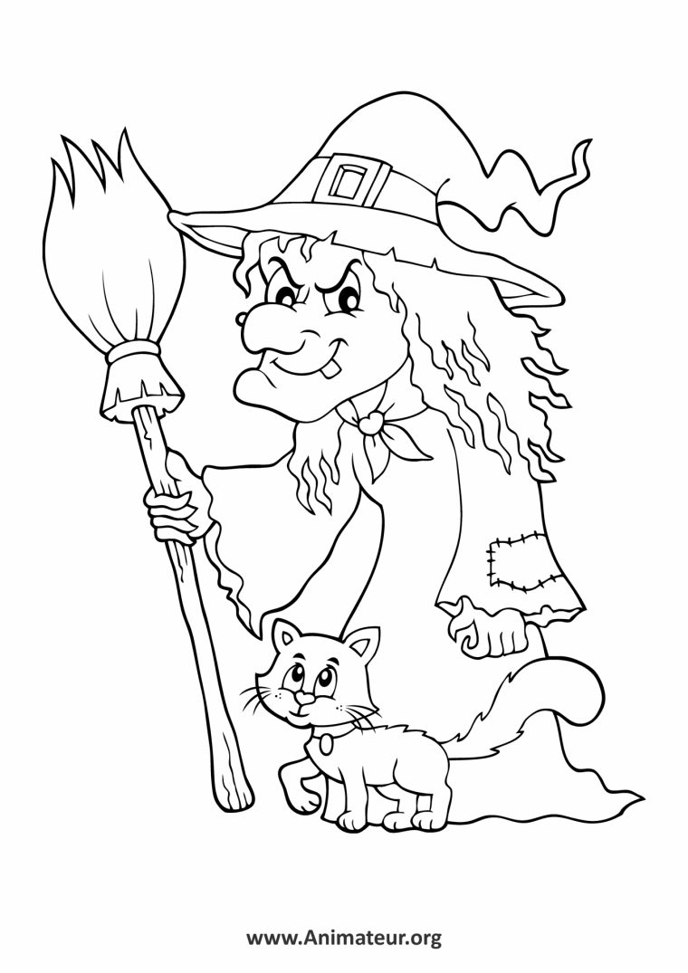 Coloriages D'Halloween concernant Coloriage De Sorciere