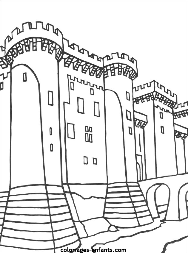 Coloriages Du Château De Tarascon pour Coloriage De Chateau 