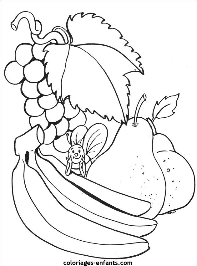 Coloriages Et Jeux De Fruits-  Coloriage, Jeux De Fruit concernant Coloriage Fruits Exotiques