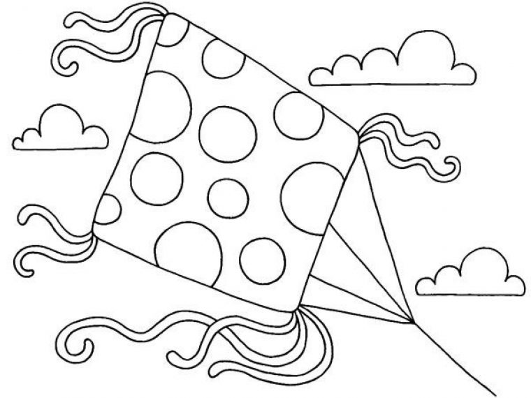 Coloriages Été : Le Cerf-Volant intérieur Coloriage Cerf Volant