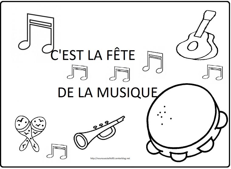 Coloriages Fete De La Musique avec Note De Musique A Colorier