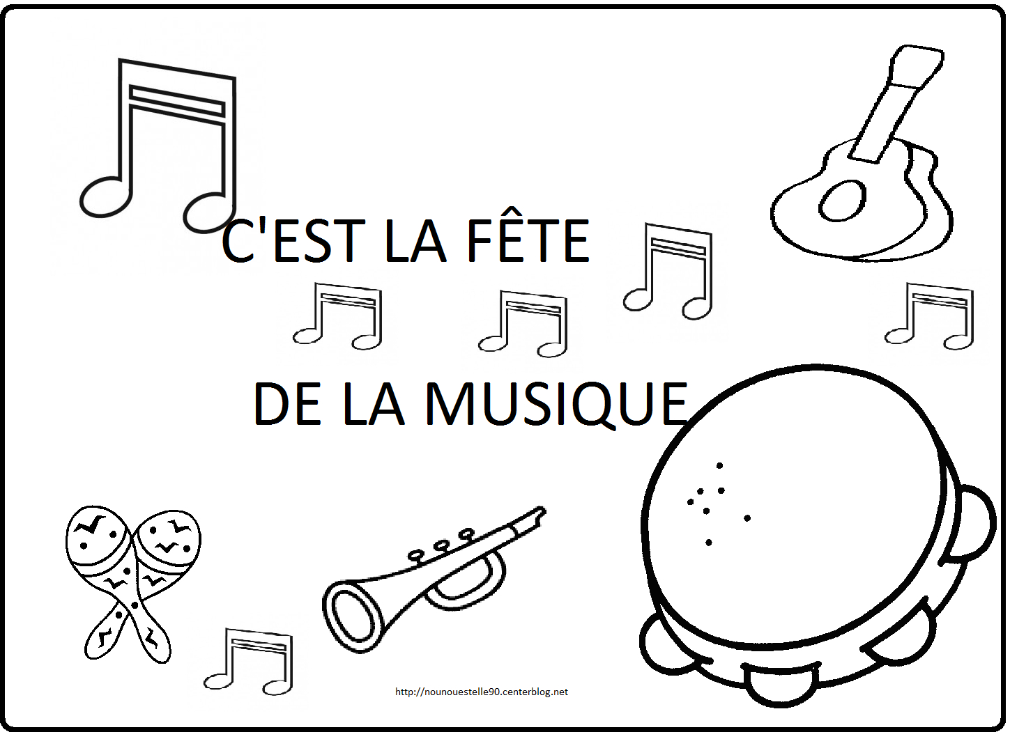 Coloriages Fete De La Musique avec Note De Musique A Colorier 