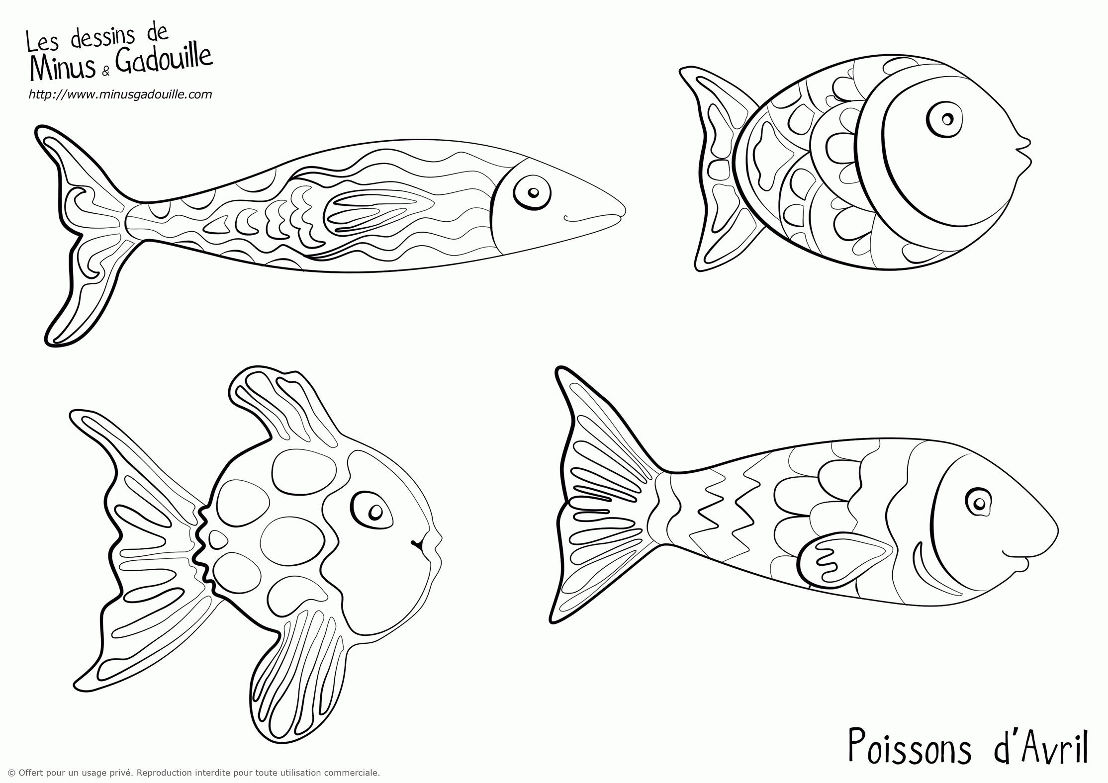 Coloriages Fishes Poissons D&amp;#039;Avril pour Poisson D Avril A Colorier 