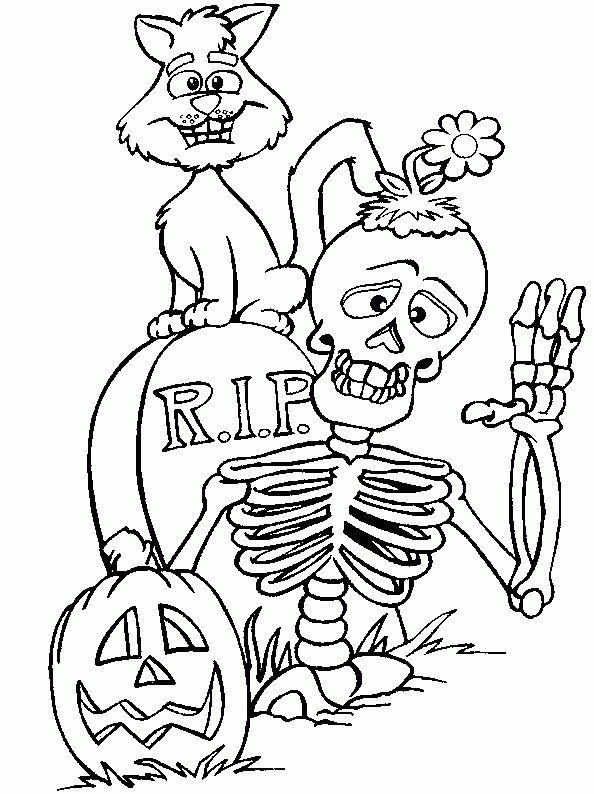 Coloriages Halloween (Citrouille, Sorcière, Squelette pour Coloriage Halloween A Imprimer 