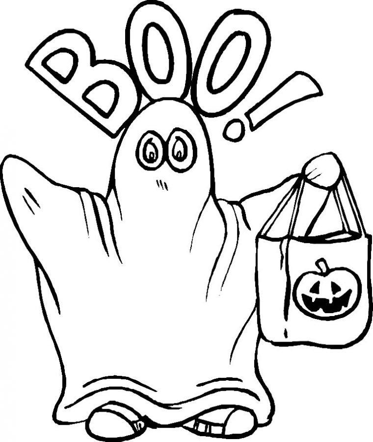 Coloriages Halloween (Citrouille, Sorcière, Squelette serapportantà Dessin Fantome Halloween