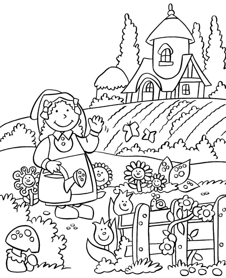 Coloriages Jardin (Nature) – Album De Coloriages serapportantà Coloriage Nature