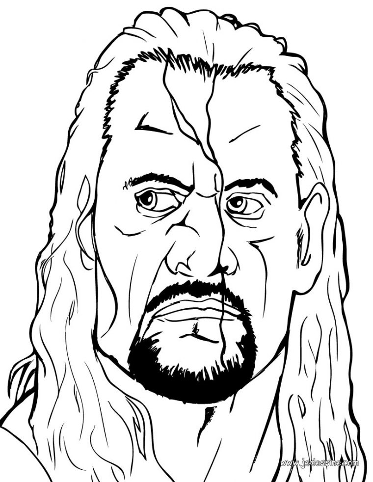 Coloriages Le Visage De The Undertaker – Fr.hellokids avec Dessin De Catch