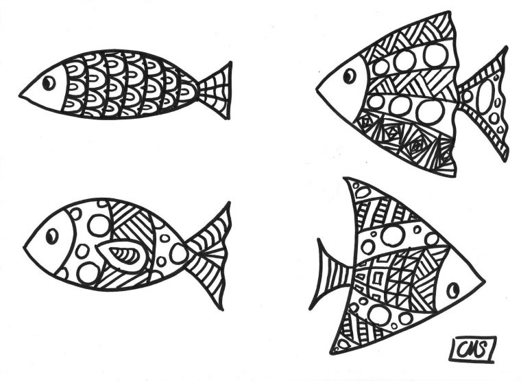 Coloriages: Les Petits Poissons. – Crapouilleries pour Coloriage Poisson