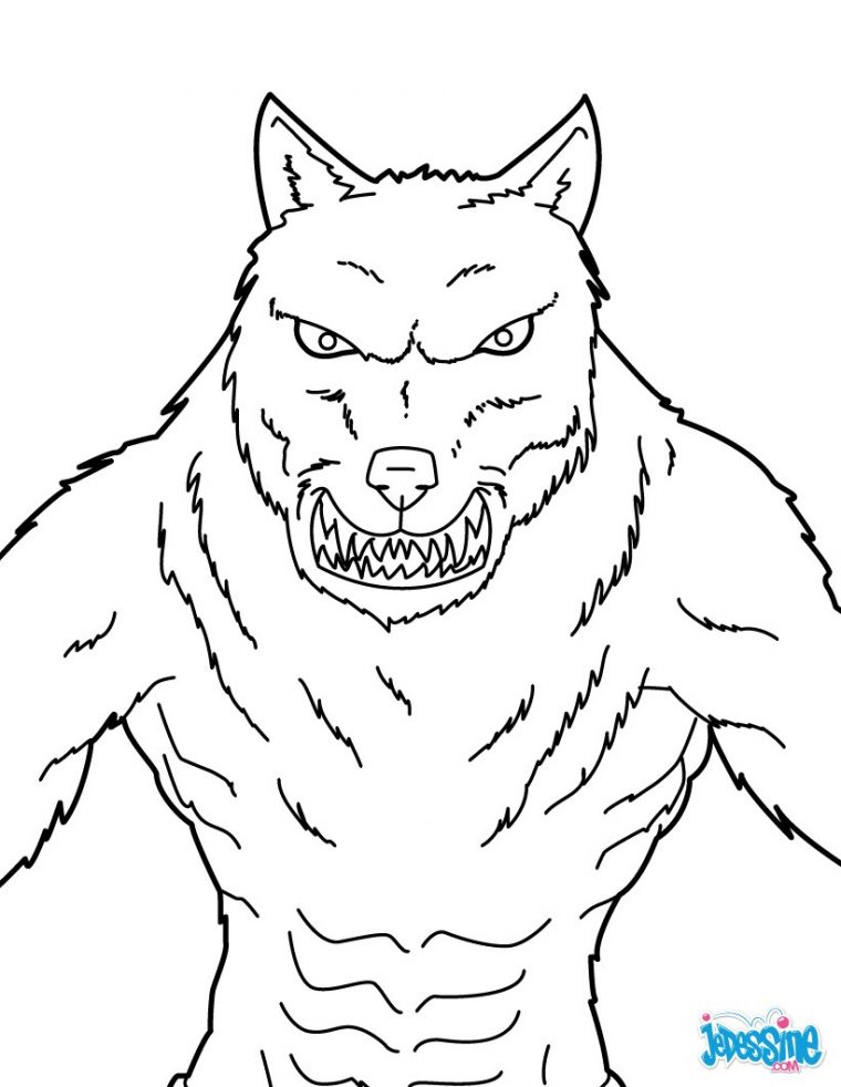 Coloriages Loup-Garou Menaçant – Fr.hellokids à Coloriages Fr