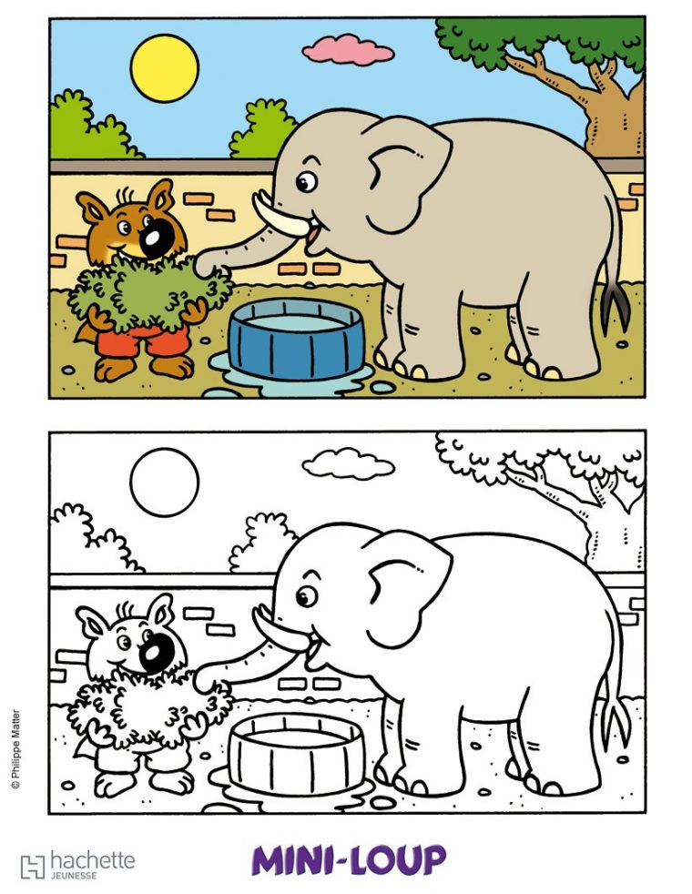 Coloriages Mini-Loup Et L'Éléphant – Fr.hellokids pour Je Dessine.com Gratuit