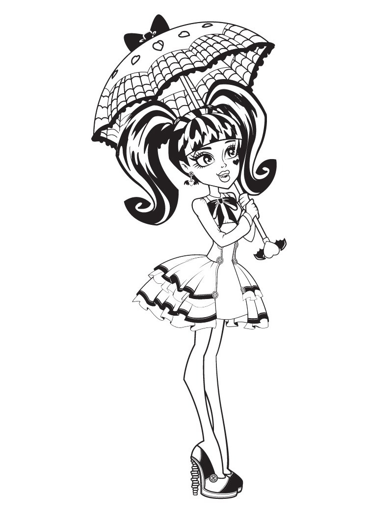 Coloriages Monster-High Gratuits À Imprimer Draculaura dedans Coloriage De Monster High 