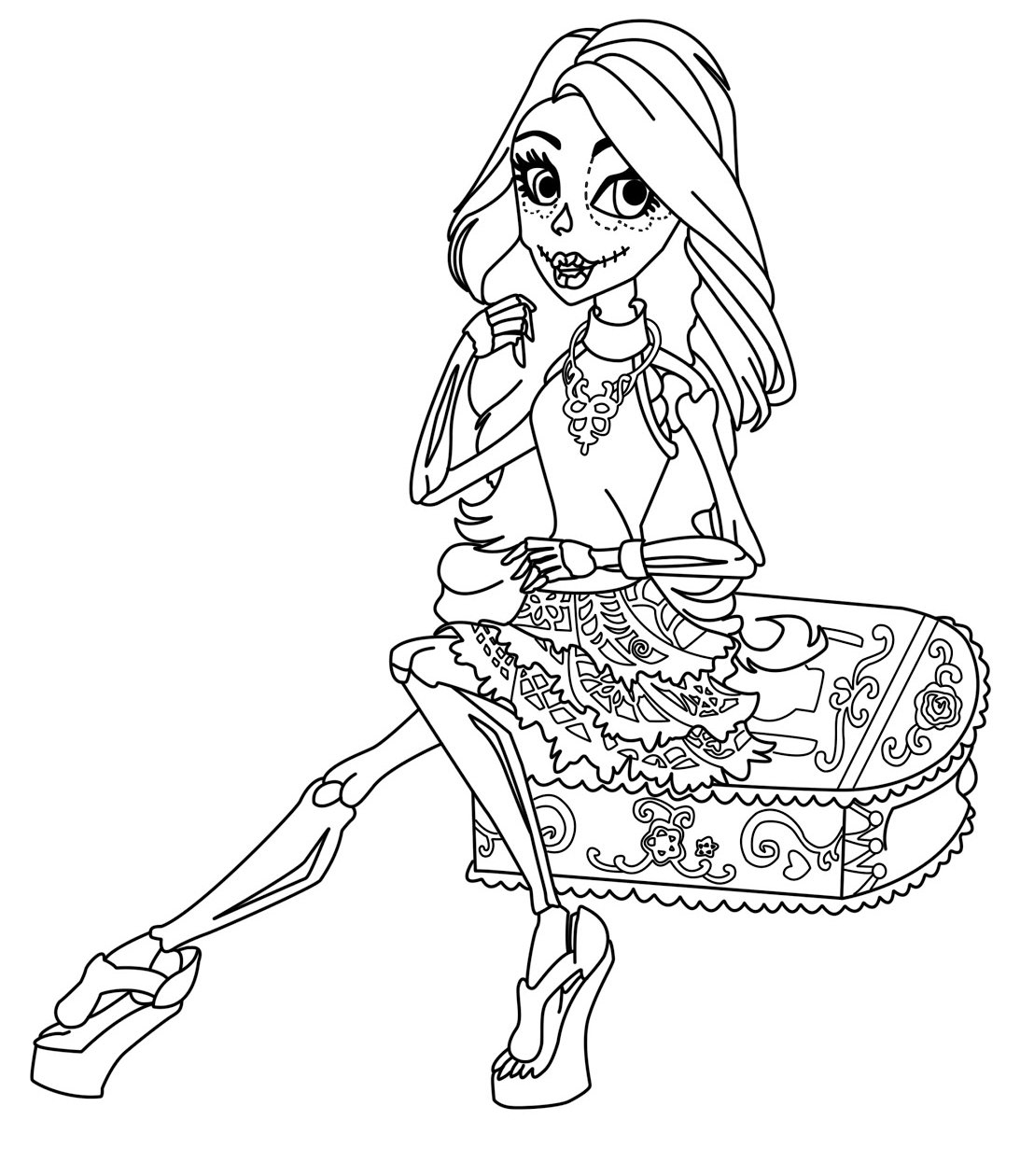 Coloriages Monster-High Gratuits À Imprimer Skelita Calaveras à Coloriage De Monster High À Imprimer Gratuit