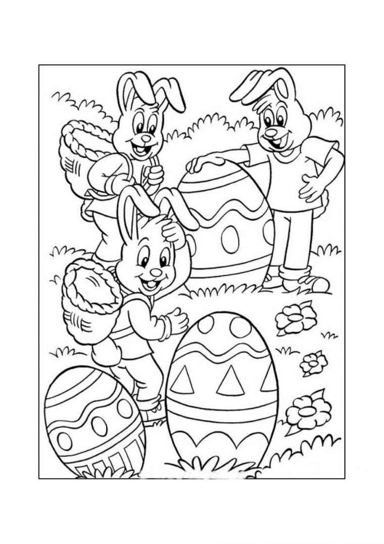 Coloriages-Paques-49 Par Rejanne – Fichier Pdf concernant Coloriage Pâques