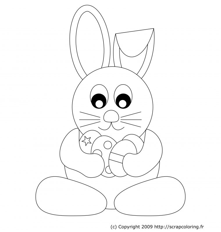 Coloriages Paques – Page 2 concernant Lapin De Paques A Imprimer