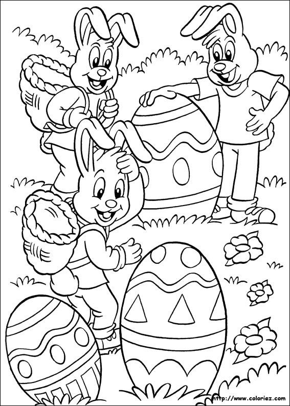 Coloriages Paques pour Coloriage Paques 