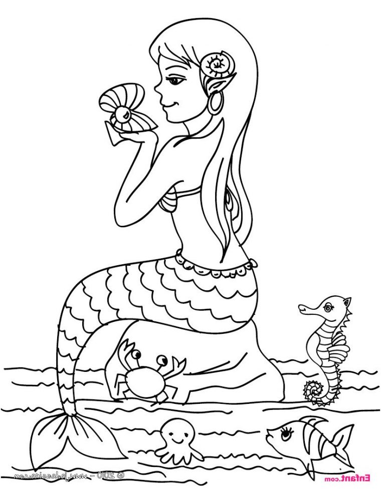 Coloriages Pour Fille La Sirène  Jeux Coloriage concernant Coloriage A Imprimer Sirene