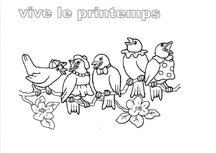 Coloriages Printemps – Assistante Maternelle Argenteuil pour Coloriage Printemps