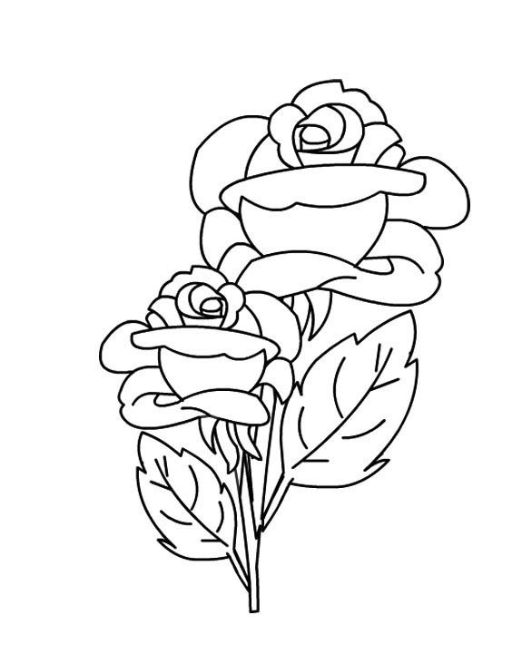 Coloriages Roses serapportantà Coloriage Rose 