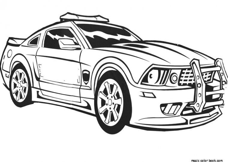 Coloriages Voiture De Police (Transport) – Album De Coloriages pour Dessin Voiture Police