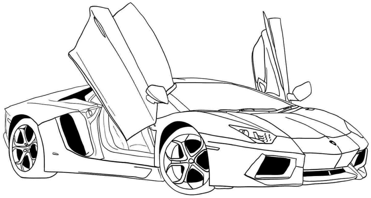 Coloriages Voiture Sport  Tuning (Transport) - Album De intérieur Dessin De Voiture Tuning