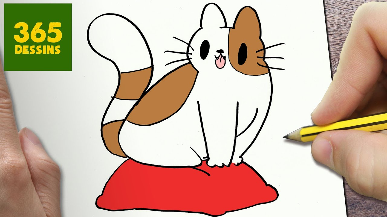 Comment Dessiner Chat Kawaii Étape Par Étape - Dessins pour Dessin A Dessiner 