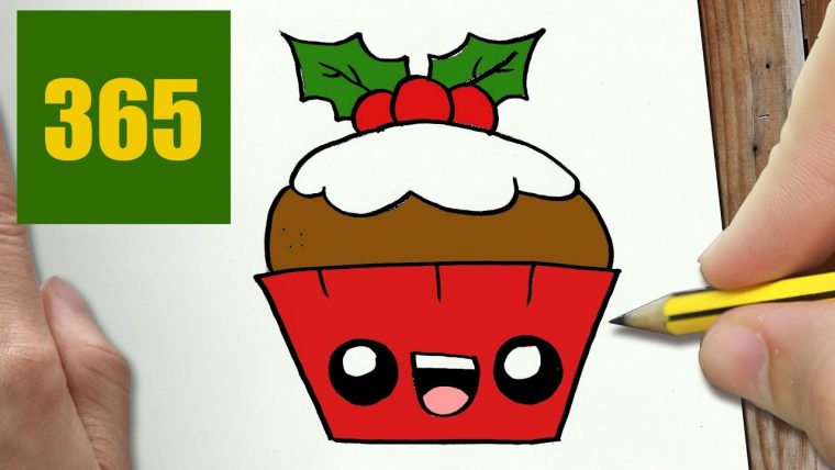 Comment Dessiner Cupcake De Noël Kawaii Étape Par Étape destiné Dessiner Sur Un Gateau