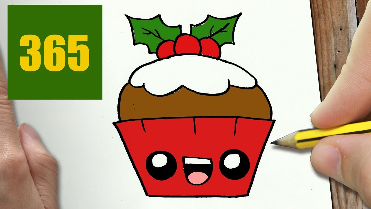 Comment Dessiner Cupcake De Noël Kawaii Étape Par Étape destiné Dessiner Sur Un Gateau 