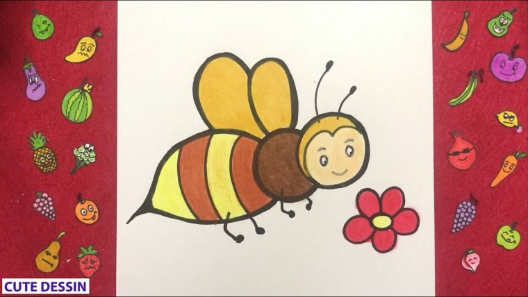 Comment Dessiner Et Colorier Une Abeille Mignon Facilement pour Comment Dessiner Une Abeille