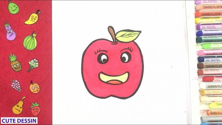 Comment Dessiner Et Colorier Une Pomme Mignon Facilement pour Dessiner Une Pomme